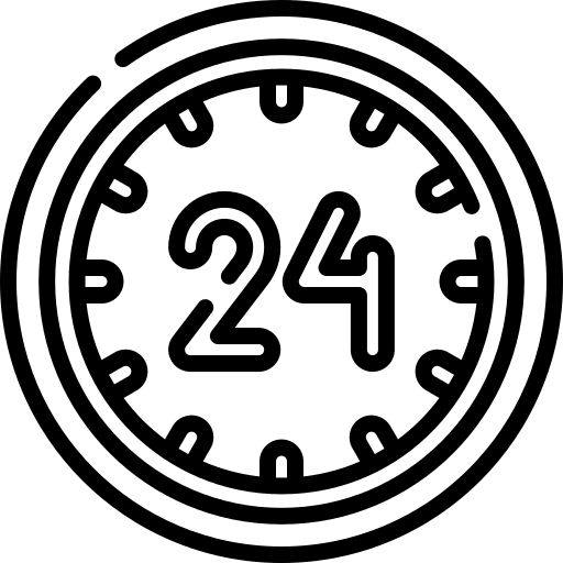 24 hours customer service 24 hours time icon