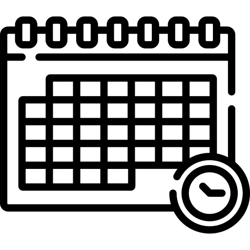 Calendar time and date time calendar icon