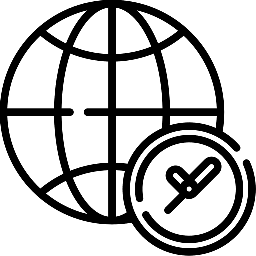 Time zone clock world grid global icon