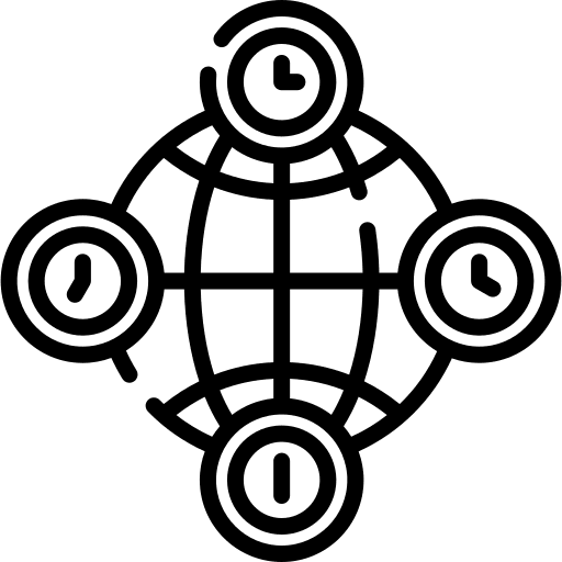 Time zone hour earth grid time and date icon