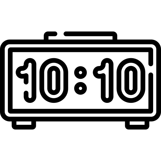 Digital clock time and date electronics time icon