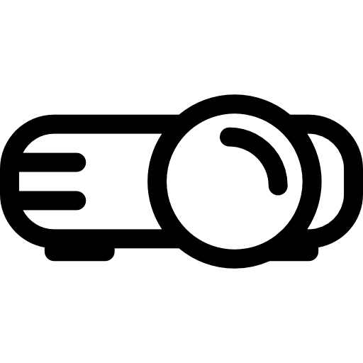 Frontal video projector videos multimedia projected icon