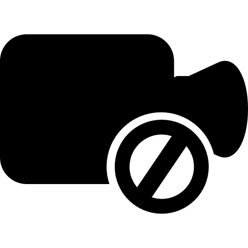 No video recording movie prohibition interface icon