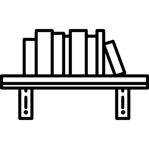 Books on bookshelf book education reader icon