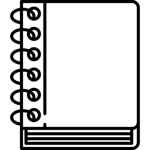 Coil bound notebook school material notepad education icon