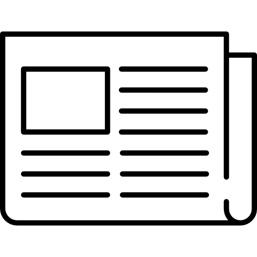 Folded newspaper publication information journal icon