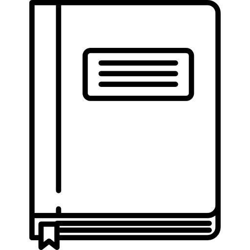 Notebook with bookmark education student writing icon