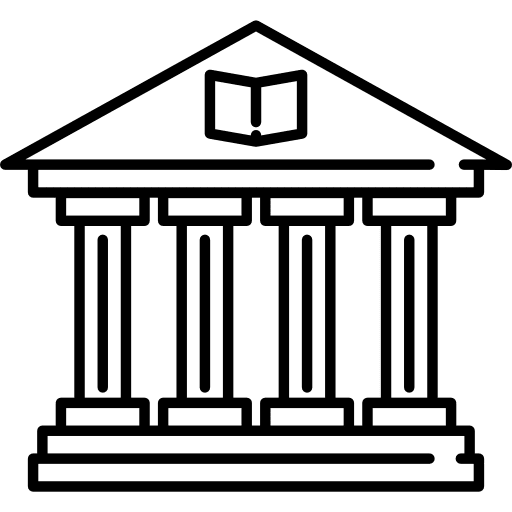 Old library building book reading reader icon