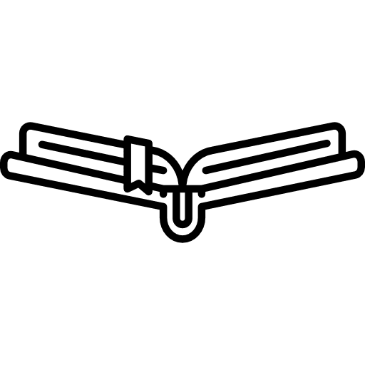 Open book with bookmark studying reader education icon