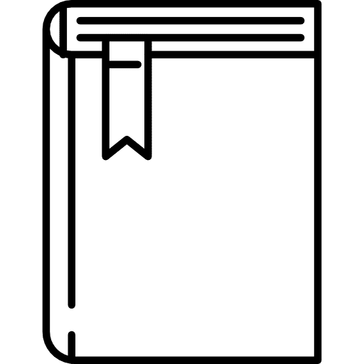 Book with long bookmark library reading bookmarks icon