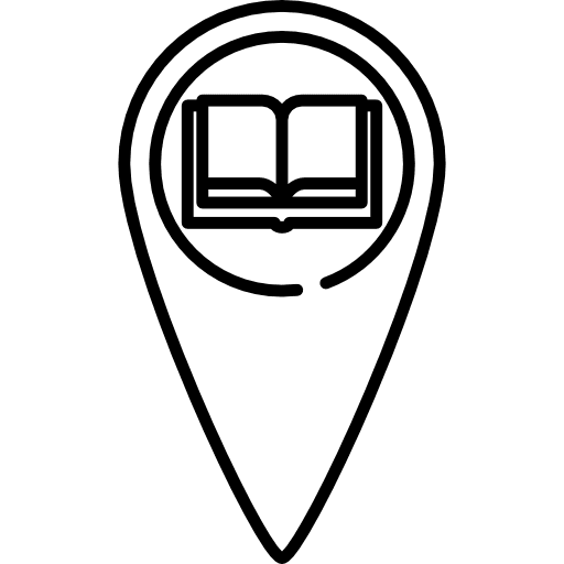 Pinholder with book placeholder maps and flags library icon