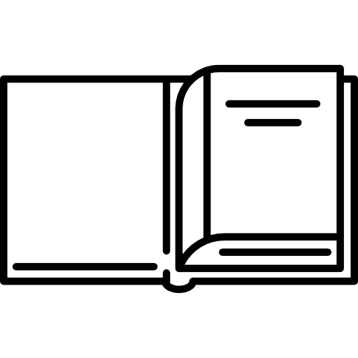 Thick book open books education study icon