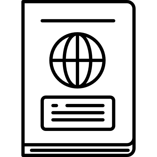 Passport book traveling earth globe airport icon