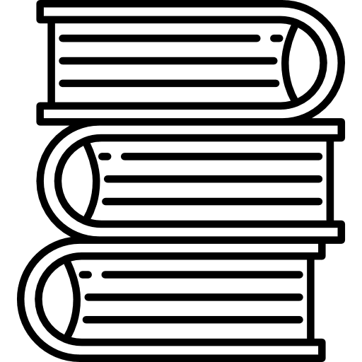 Stack of three books reading education study icon