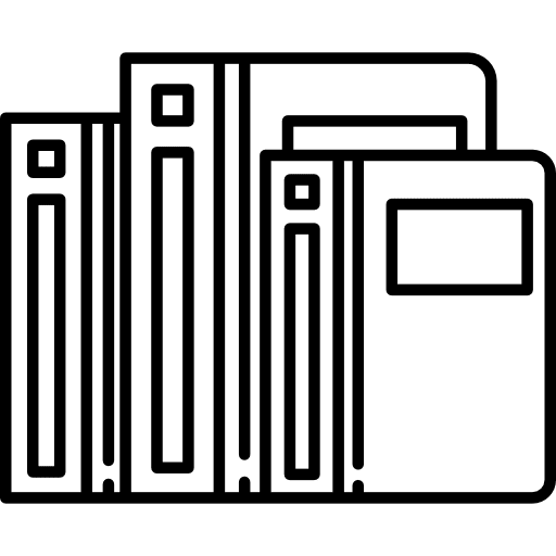 Three books school material education library icon