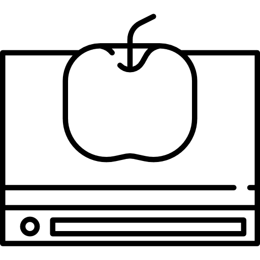 Apple on book healthy food library studying icon