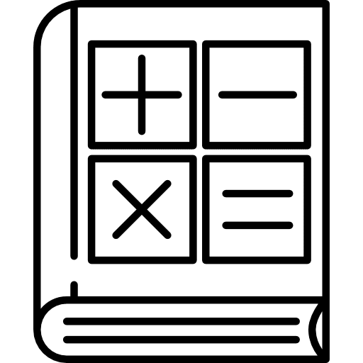 Maths book education mathematical school material icon