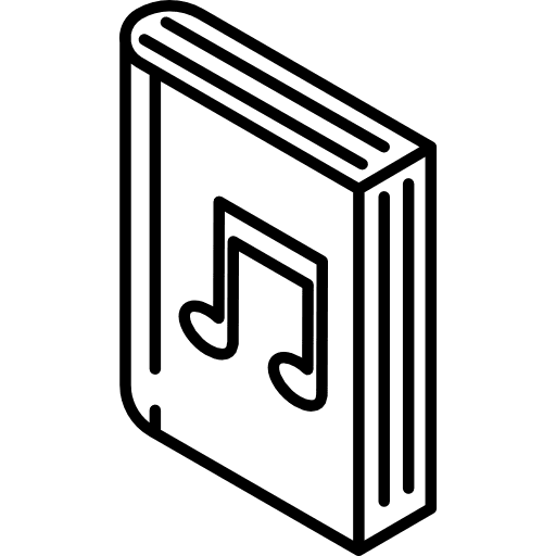 Music book reader studying library icon