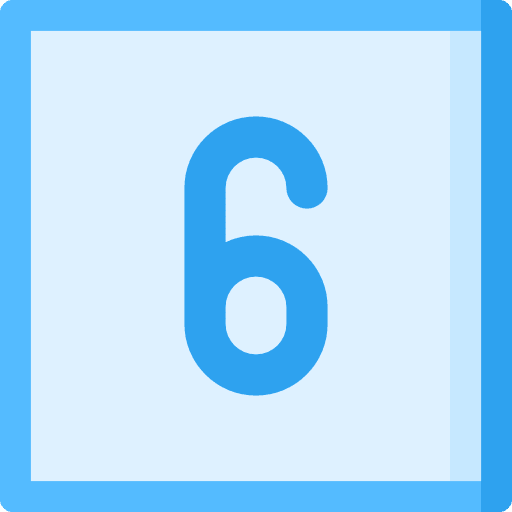 Six interface numbers maths icon