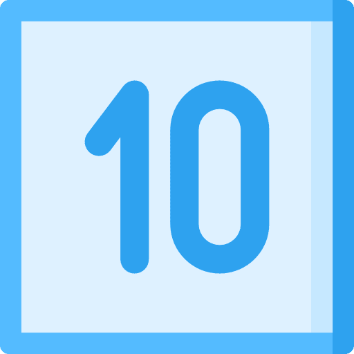 Ten miscellaneous numbers buttons icon