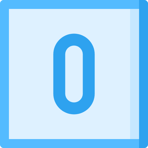 Zero number technology button icon