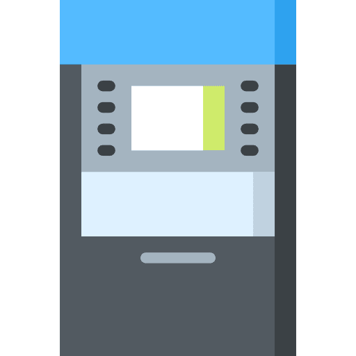 Atm cash point business machine icon