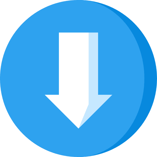 Down arrow download low multimedia icon