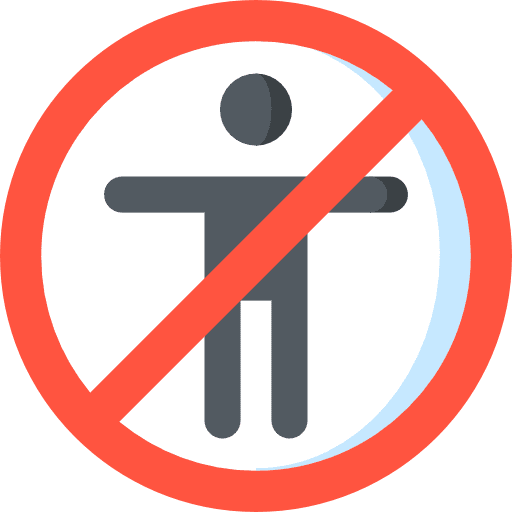 Pedestrian shapes and symbols not allowed signaling icon