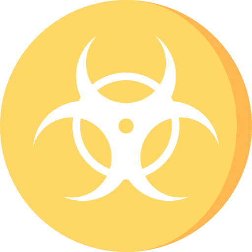 Biohazard signs signaling danger icon