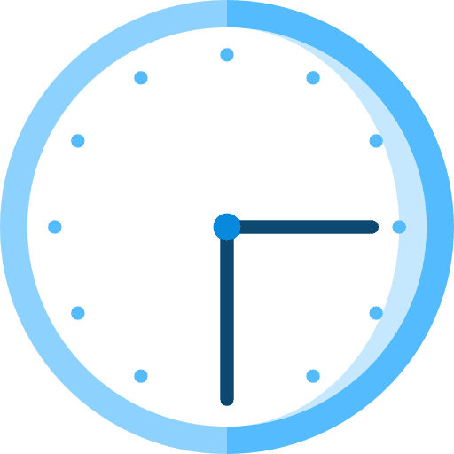Wall clock time and date circular clock time icon