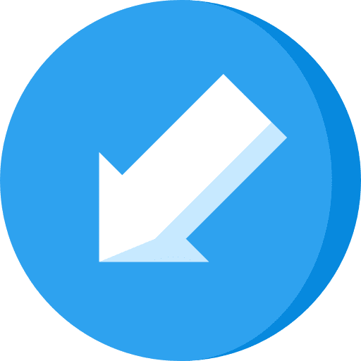 Down arrow orientation downloading direction icon