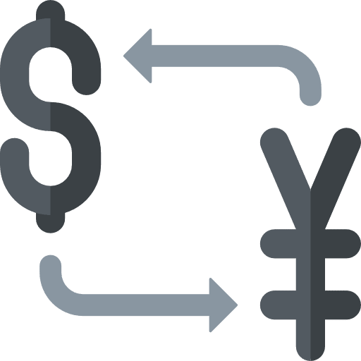 Exchange yen dollar business icon