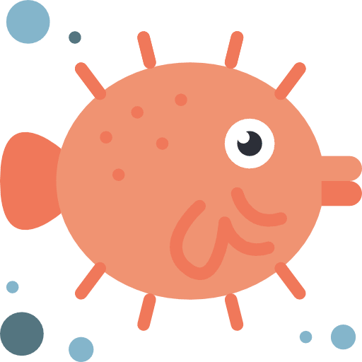 Puffer fish animal aquarium sea life icon Puffer fish animal aquarium sea life icon