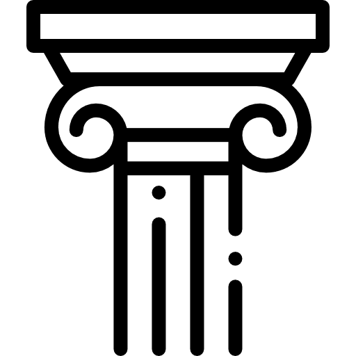 Pillar buildings ionic capital icon