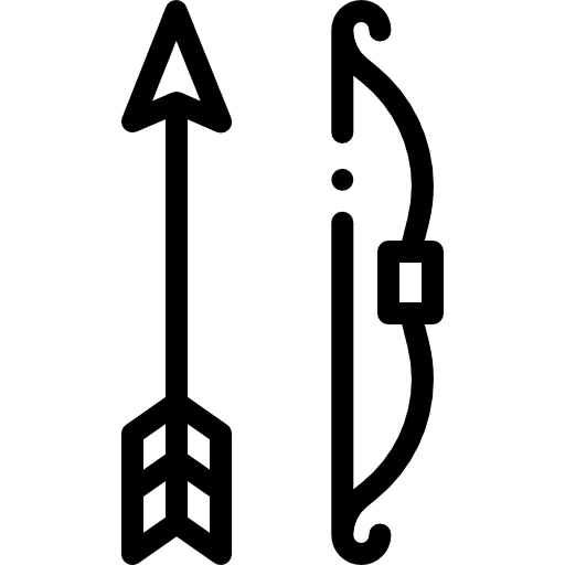 Archery bow and arrow hunting archery icon