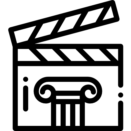 Film cultures cinema clapperboard icon