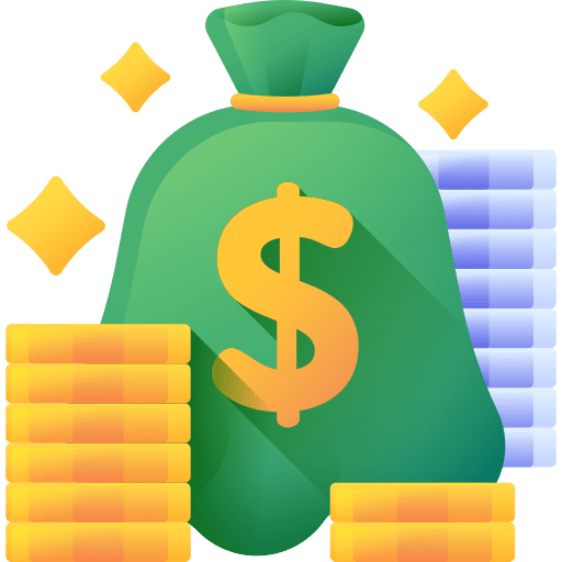 Money bag business and finance currency cost icon