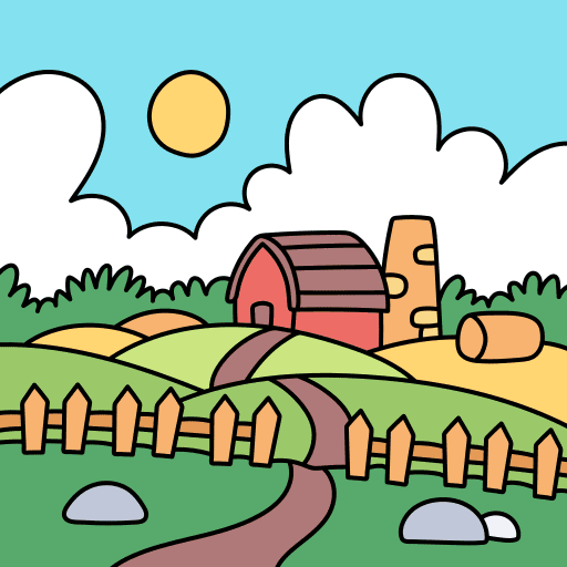 Farm fields landscape outdoors icon