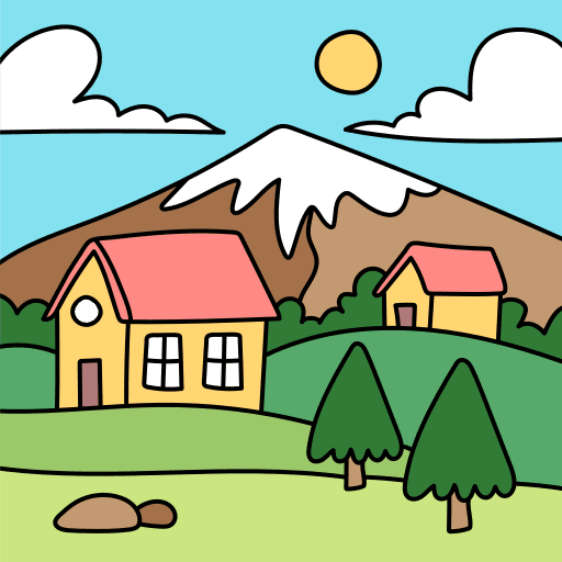 Outdoors outdoors village nature icon