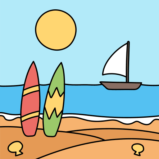 Beach scenery summer nature icon
