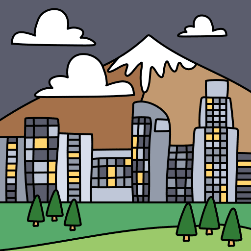 Cityscape urban scenery mountains icon Cityscape urban scenery mountains icon