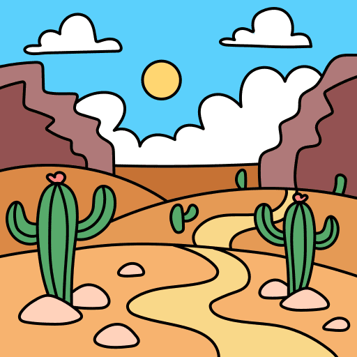 Desert outdoors landscape scenery icon Desert outdoors landscape scenery icon