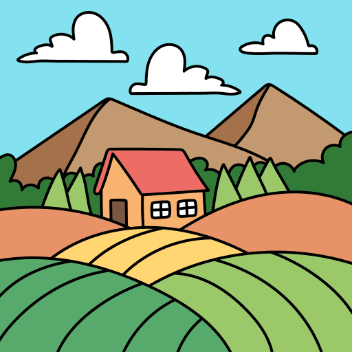 Farm landscape farm outdoors icon