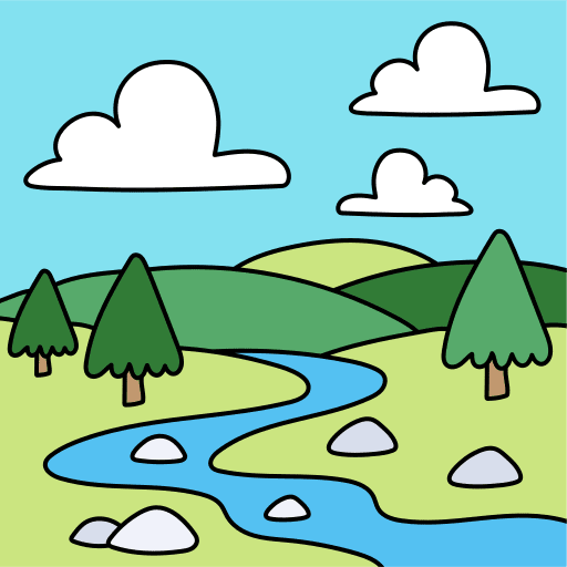 River outdoors nature landscape icon