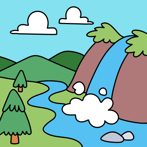 Waterfall scenery waterfall outdoors icon Waterfall scenery waterfall outdoors icon