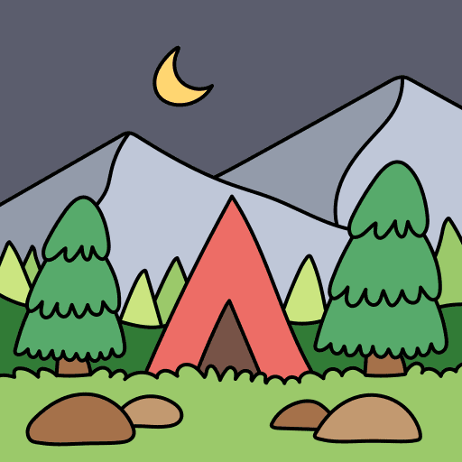 Camping scenery camping mountains icon Camping scenery camping mountains icon
