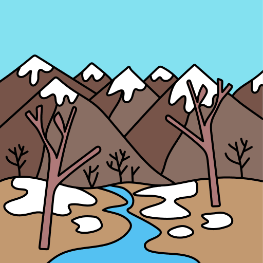 Landscape winter outdoors scenery icon Landscape winter outdoors scenery icon