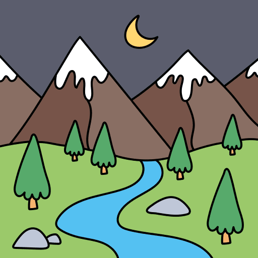 Outdoors night scenery nature icon Outdoors night scenery nature icon