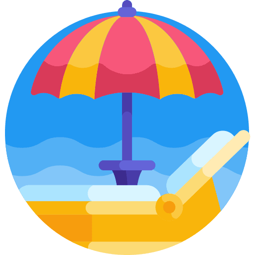 Sunbed summer holidays vacations icon