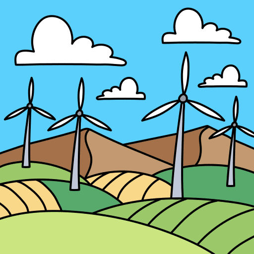 Turbines nature landscape turbines icon Turbines nature landscape turbines icon
